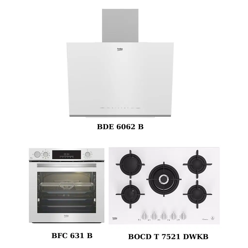 Beko Beyaz Ankastre Set (Bde 6062 B + Bocd T 7521 Dwkb + Bfc 631 B)
