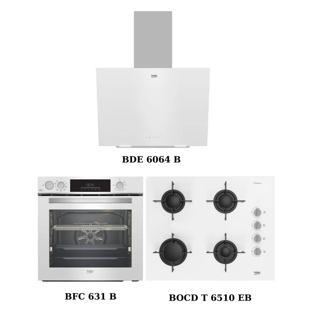 Beko Beyaz Cam Digital Ankastre Set (Bde 6064 B + Bocd T 6510 Eb + Bfc 631 B)