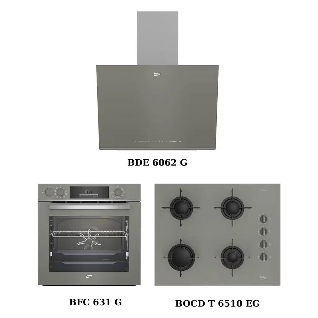 Beko Gri Ankastre Set (Bde 6062 G + Bocd T 6510 Eg + Bfc 631 G)