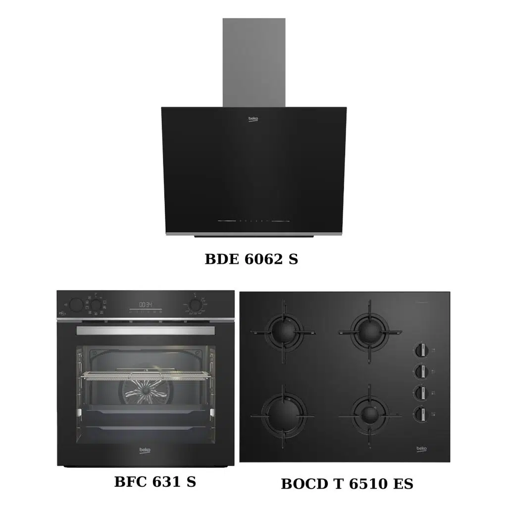 Beko Siyah Ankastre Set (Bde 6062 S + Bocd T 6510 Es + Bfc 631 S)